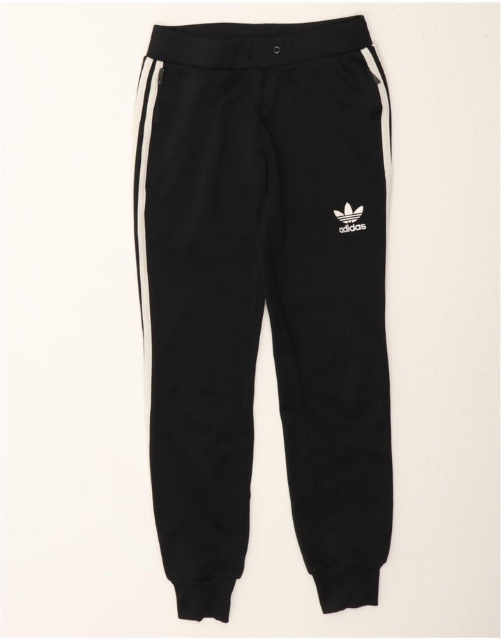ADIDAS Womens Tracksuit Trousers Joggers UK 8 Small Black Polyester Vintage Adidas and Second-Hand Adidas from Messina Hembry 
