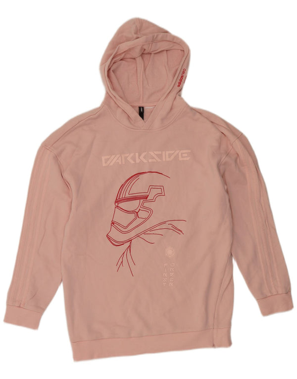 Adidas Pull à capuche surdimensionné graphique pour femme UK 14 Rose moyen