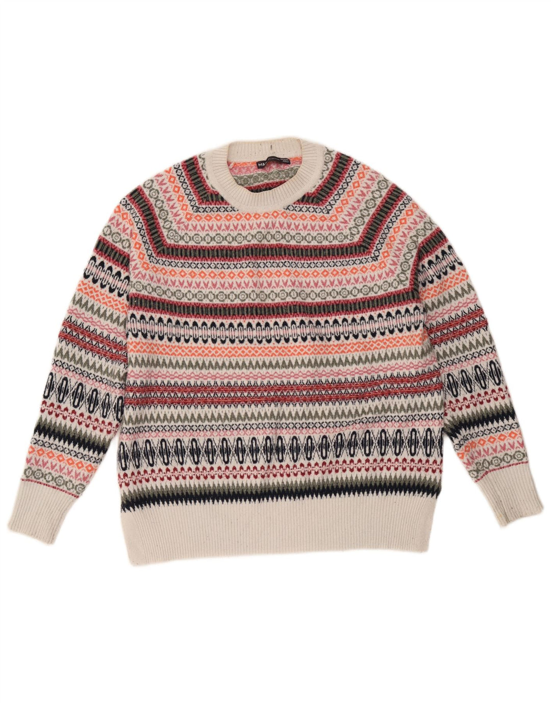 Marks & Spencer Pull ras du cou pour femme UK 14 Medium Multicolore