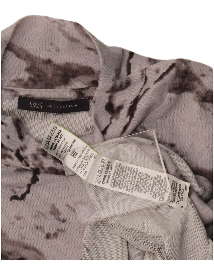 Marks & Spencer Haut surdimensionné à manches 3/4 pour femme UK 14 Large Gris Tie Dye