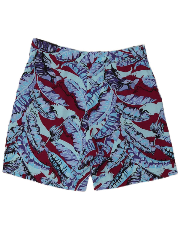 Biba Short décontracté pour femme UK 14 Large W32 Bordeaux Floral Polyester