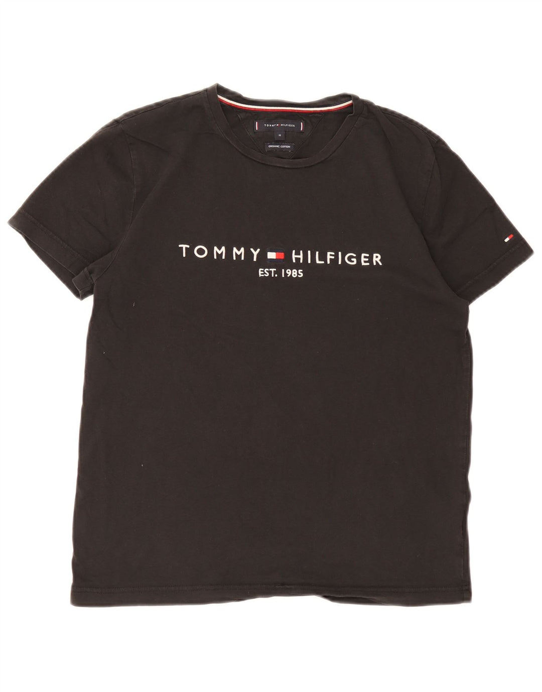 Tommy Hilfiger T-Shirt Graphique Homme Noir Moyen Coton