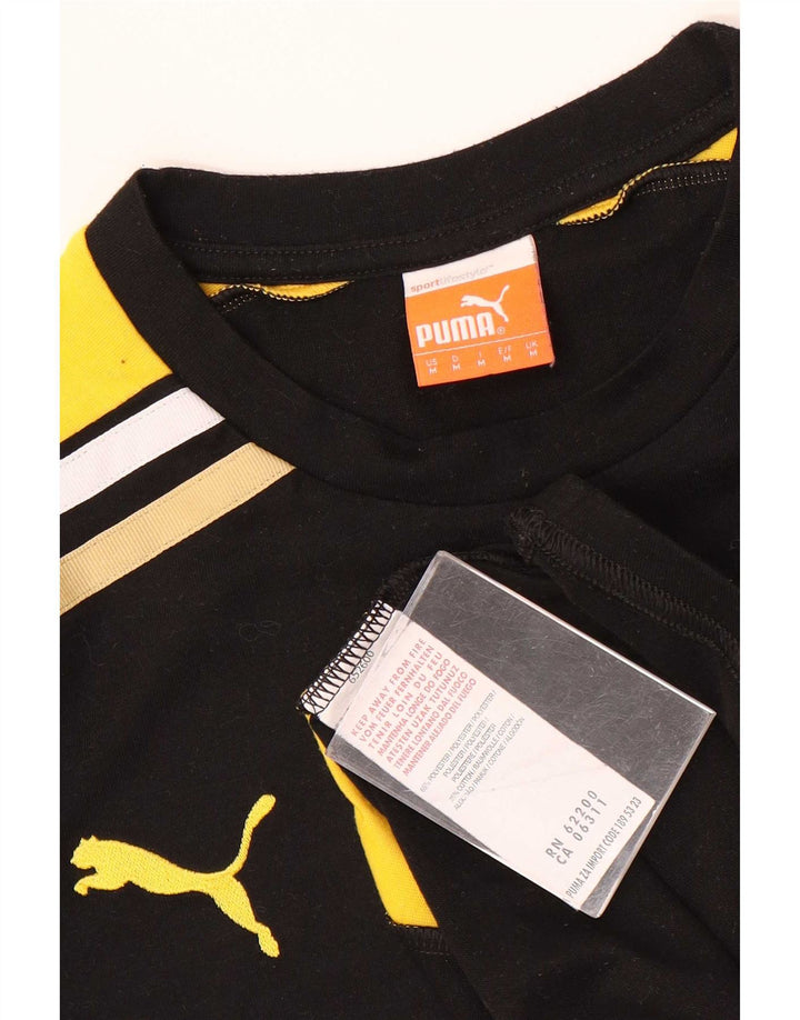 Puma T-Shirt Graphique Homme Noir Moyen Polyester Colorblock