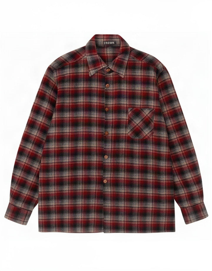 Crown Chemise Flanelle Homme Carreaux Rouge Moyen