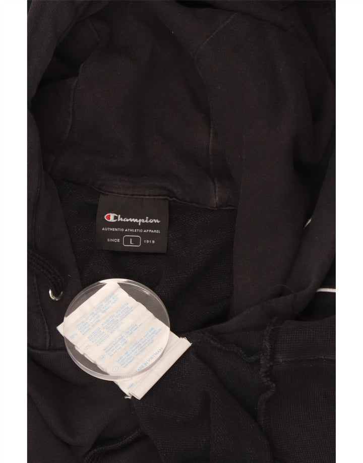 CHAMPION Pull à capuche graphique pour hommes, grand coton noir