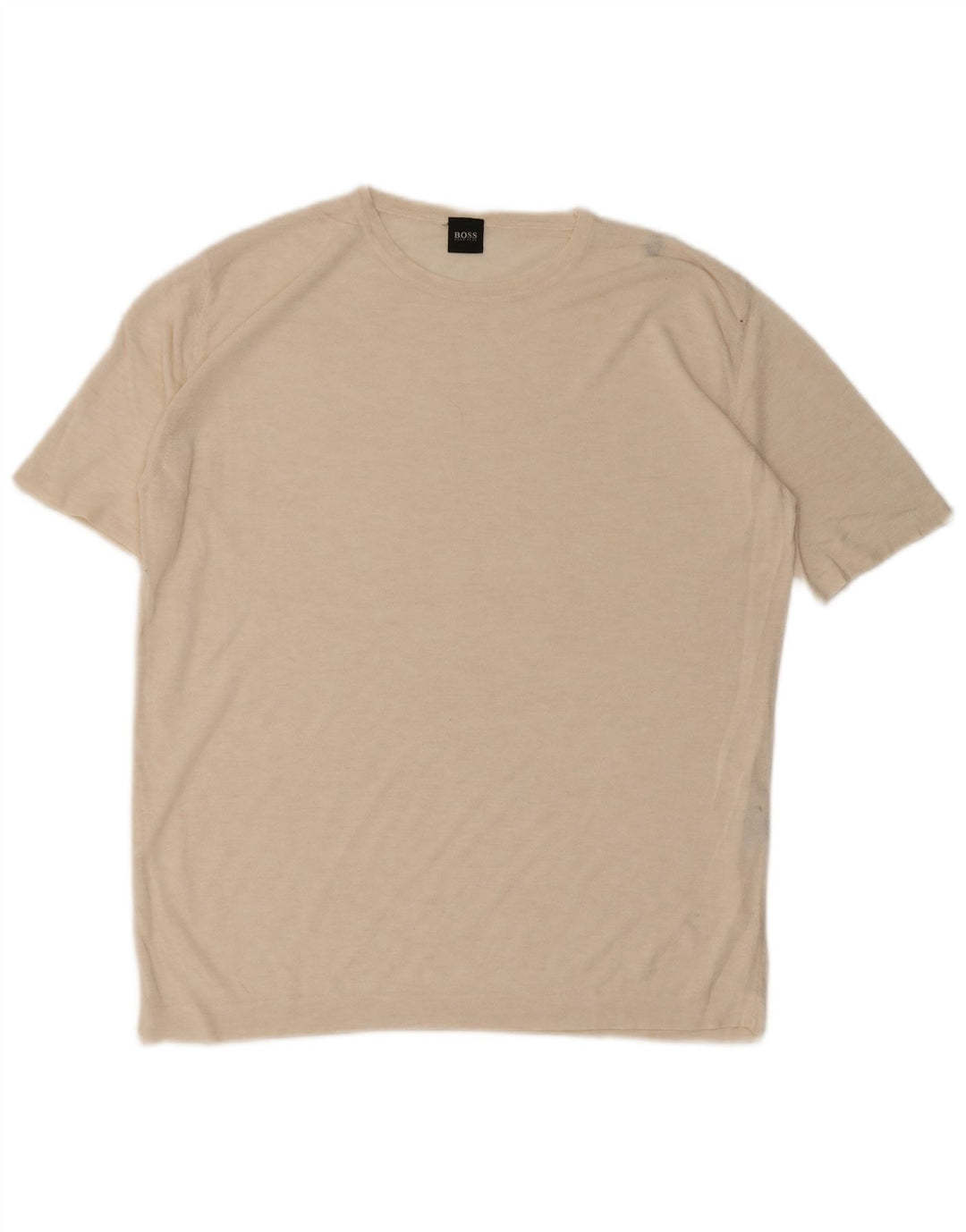 HUGO BOSS Homme T-Shirt Top IT 52 Large Beige Viscose