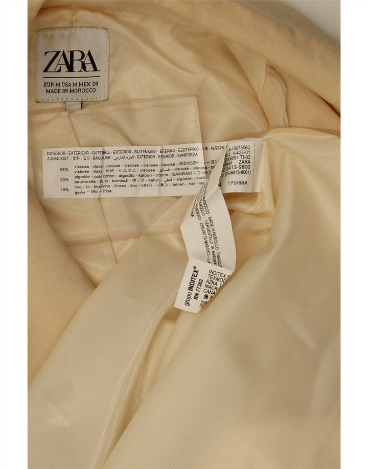 Zara Veste blazer croisée coupe ample pour femme UK 14 Beige moyen