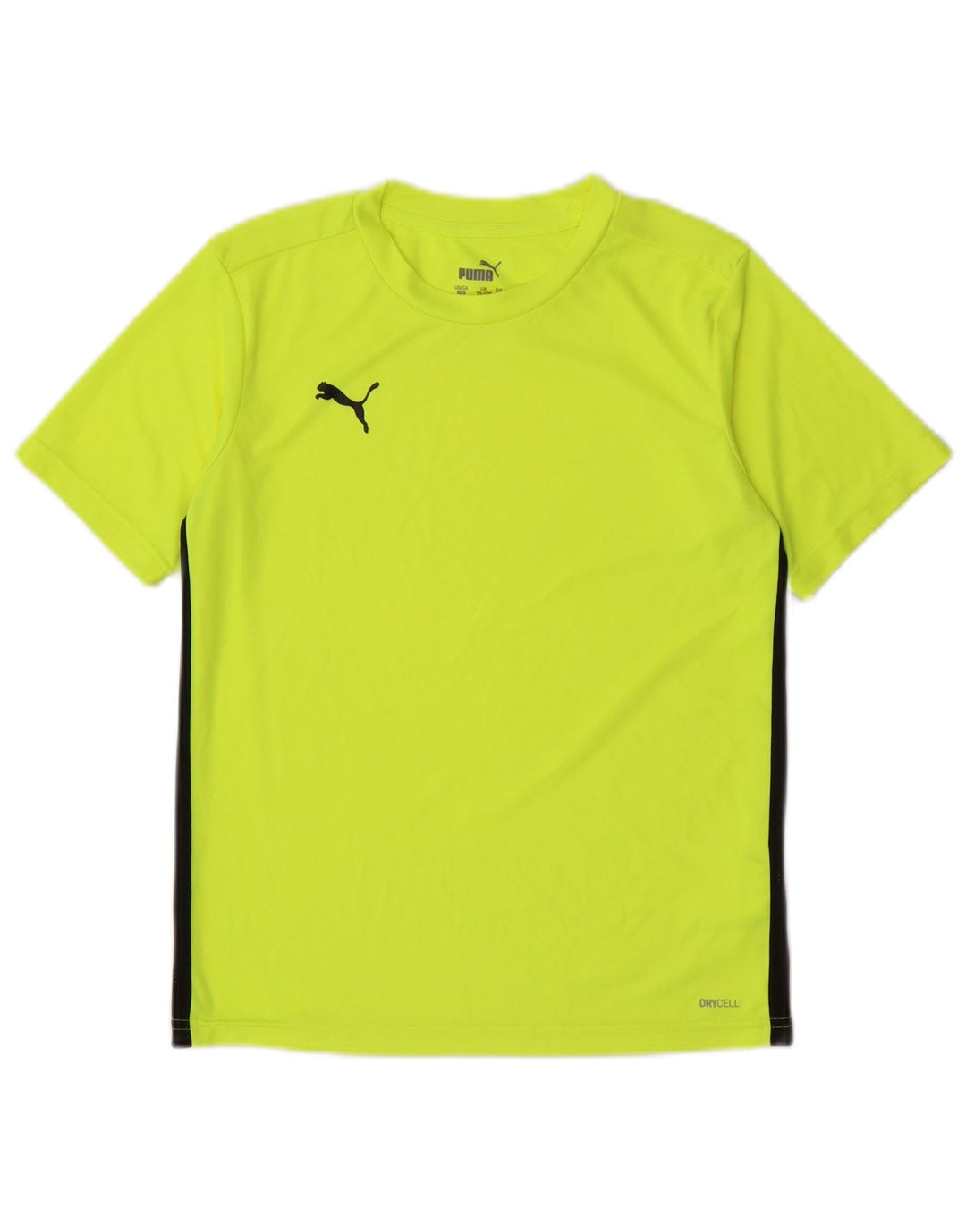 PUMA Boys T-Shirt Top 11-12 Years Green Colourblock Polyester