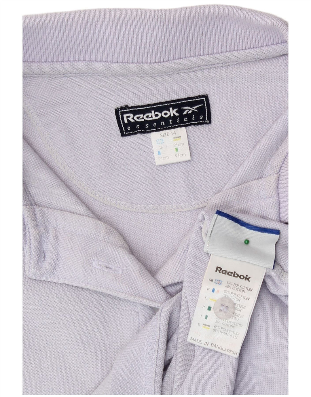 Reebok Polo Femme UK 14 Large Violet Polyester