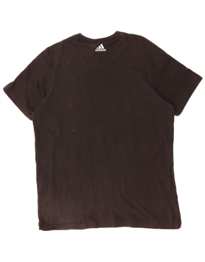 ADIDAS T-shirt graphique pour hommes, grand, en coton color block noir