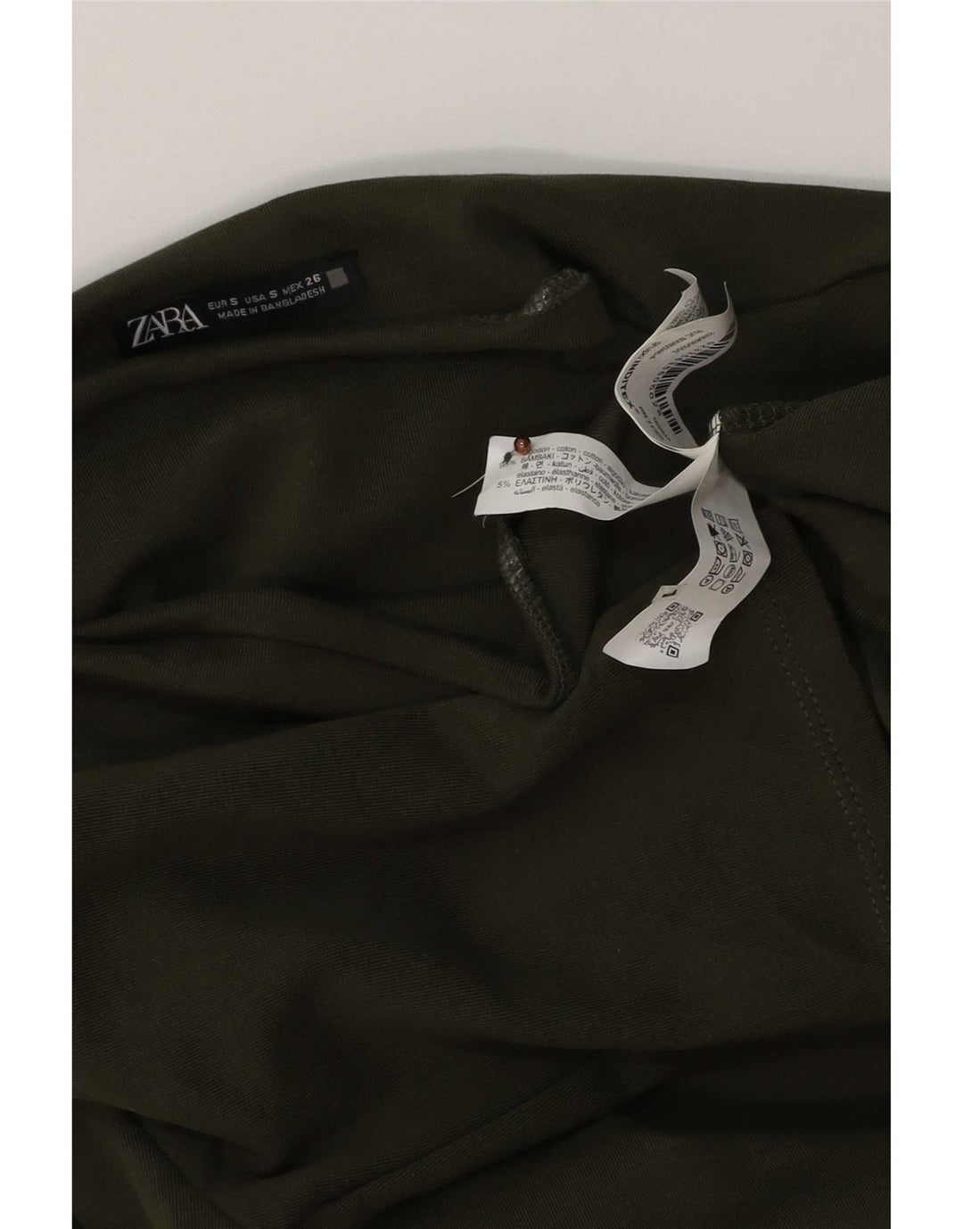 Zara Robe moulante pour femme UK 10 Petit Kaki