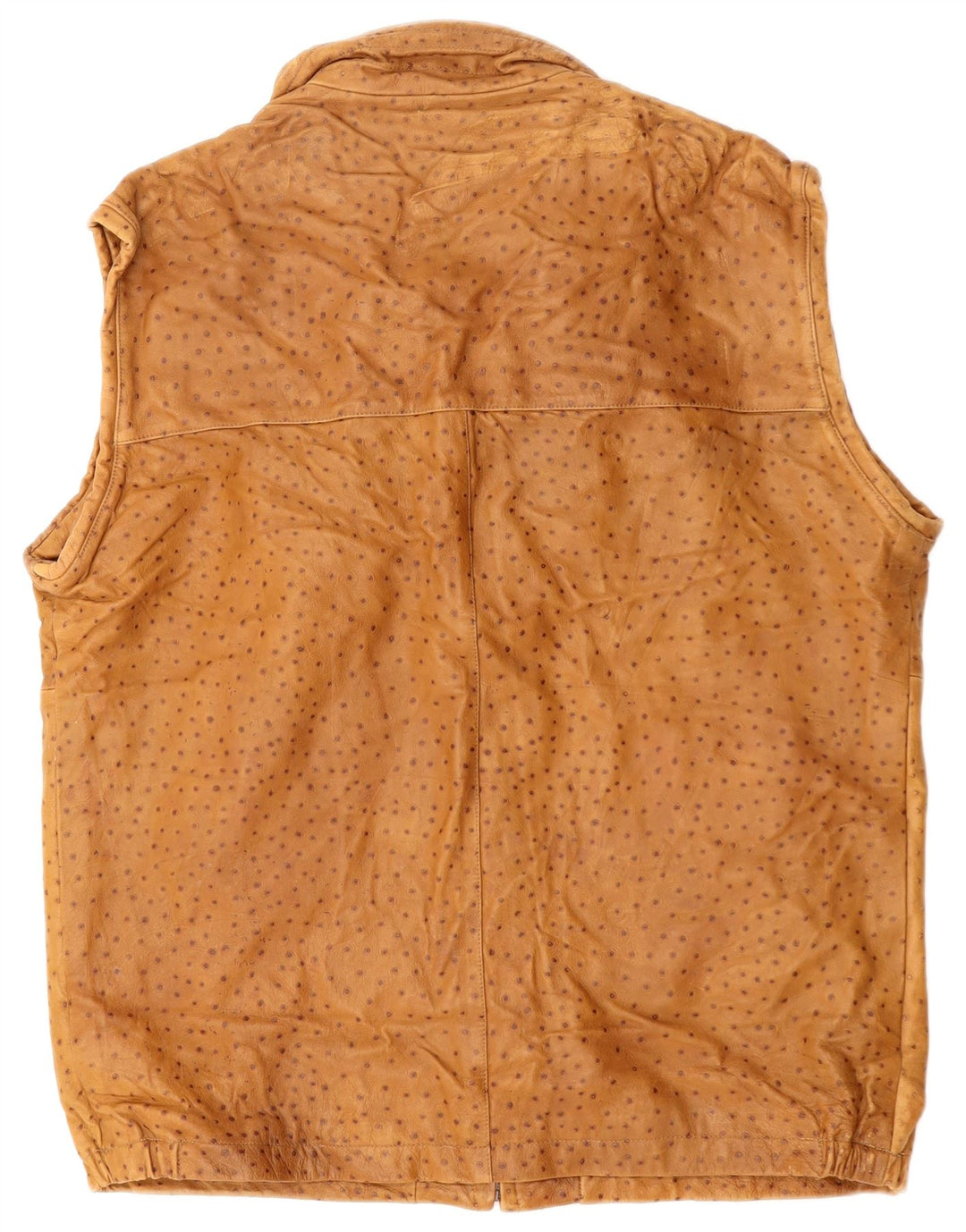 VINTAGE Gilet en cuir homme IT 56 3XL marron tacheté