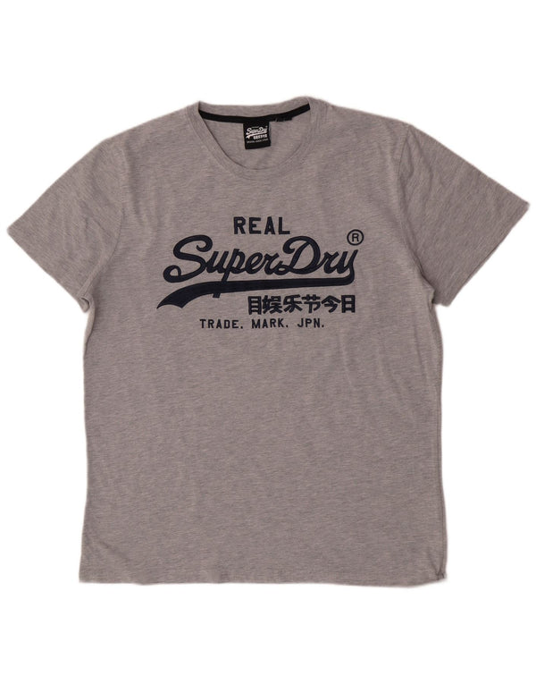 Superdry T-Shirt Graphique Homme 2XL Gris Coton