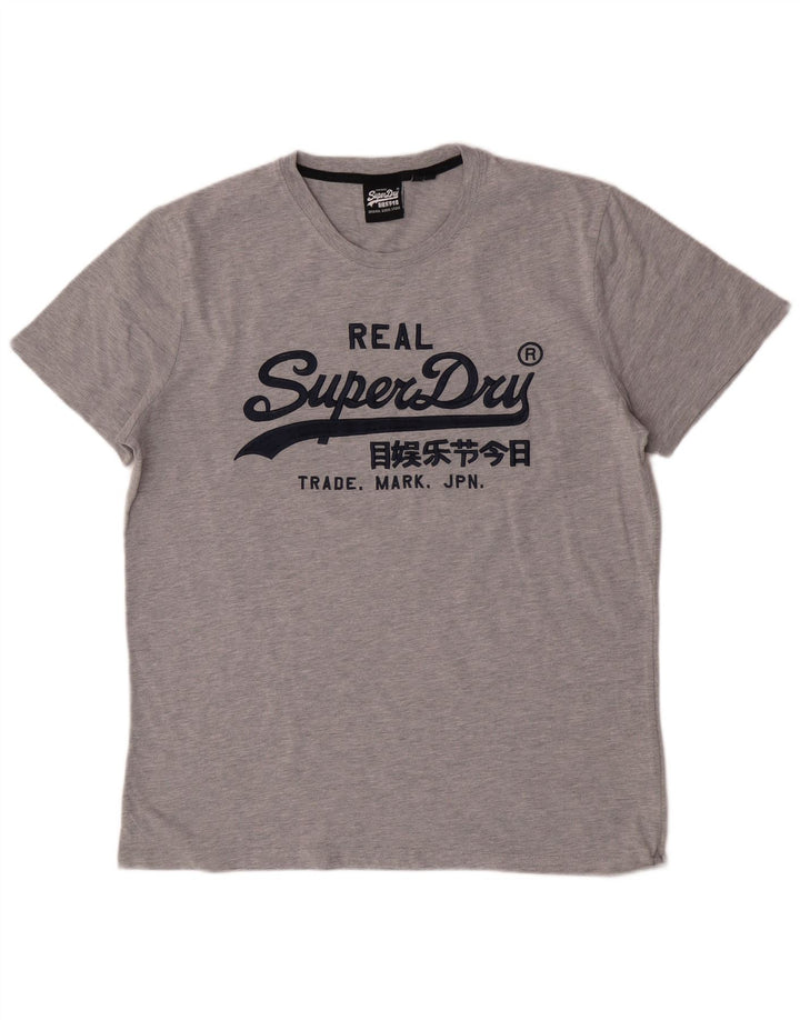 Superdry T-Shirt Graphique Homme 2XL Gris Coton