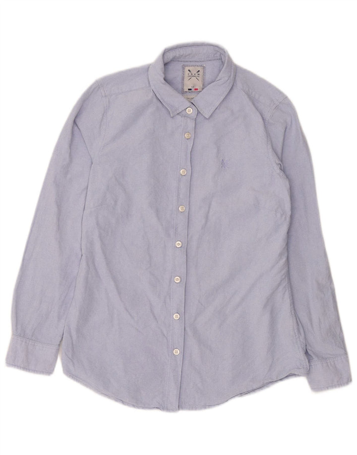 Crew Clothing Chemise sur mesure pour femme UK 12 Bleu moyen Coton