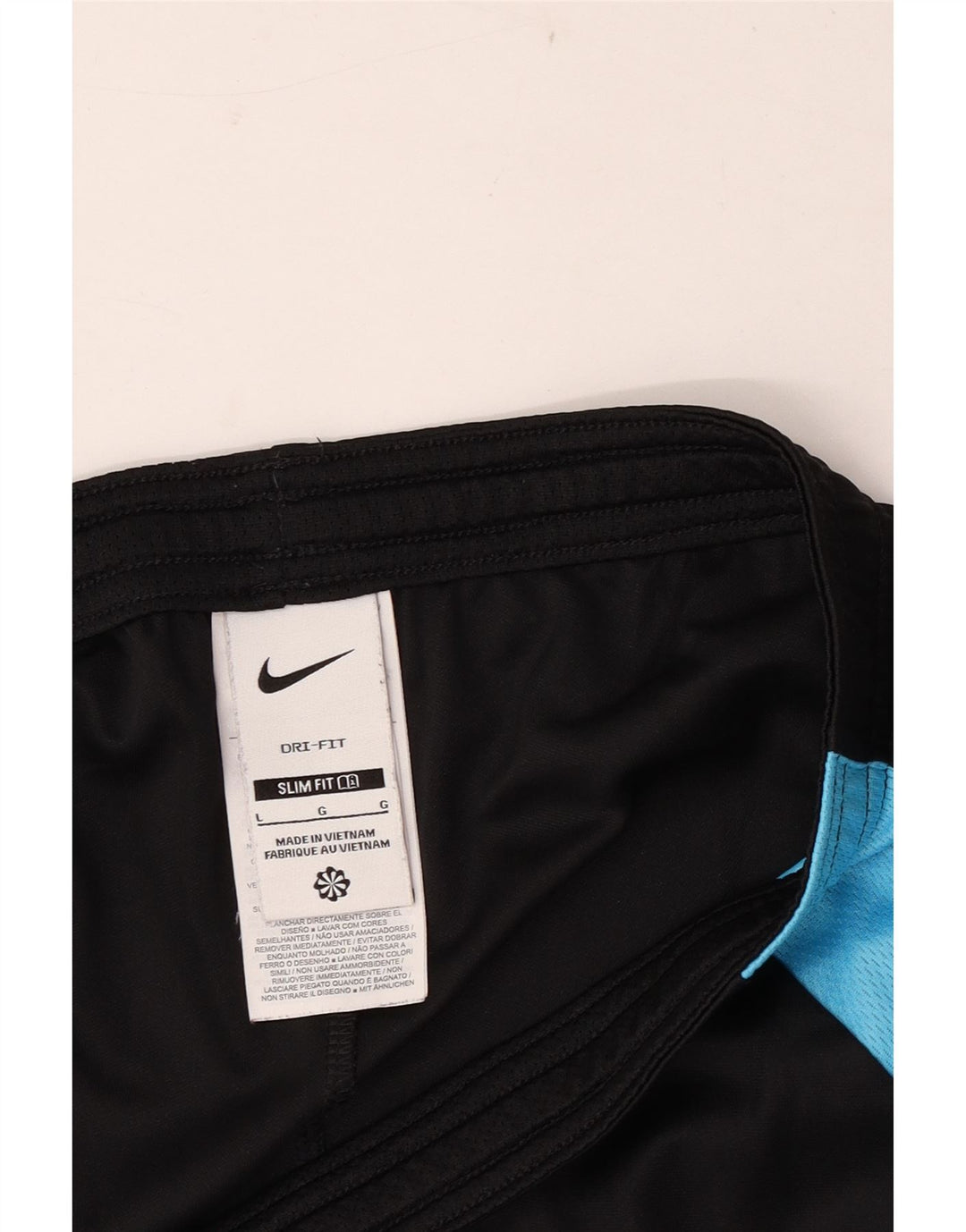 Nike Short de sport Dri Fit Slim pour homme en polyester color block Noir Taille L