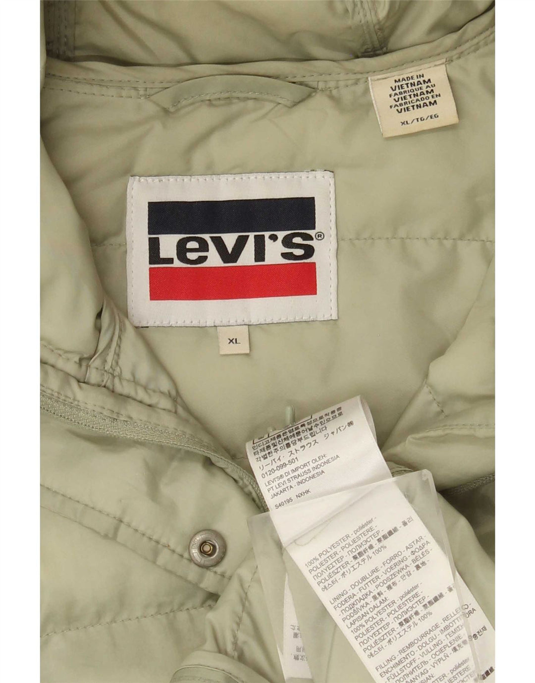 Levi's Veste matelassée à capuche Femme UK 18 XL Vert Polyester