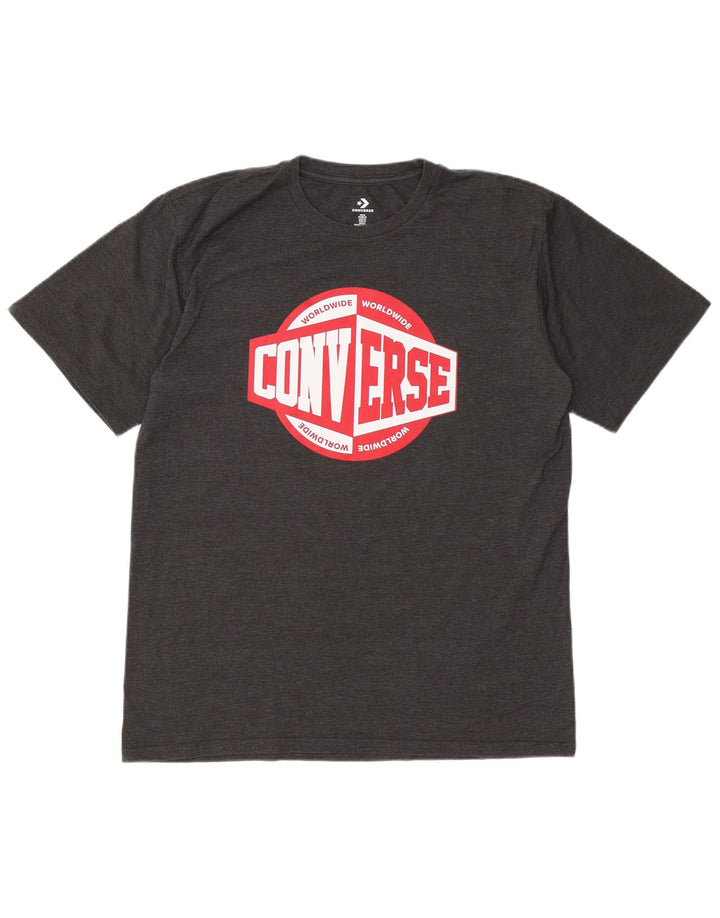 CONVERSE T-Shirt Graphique Homme Gris Moyen
