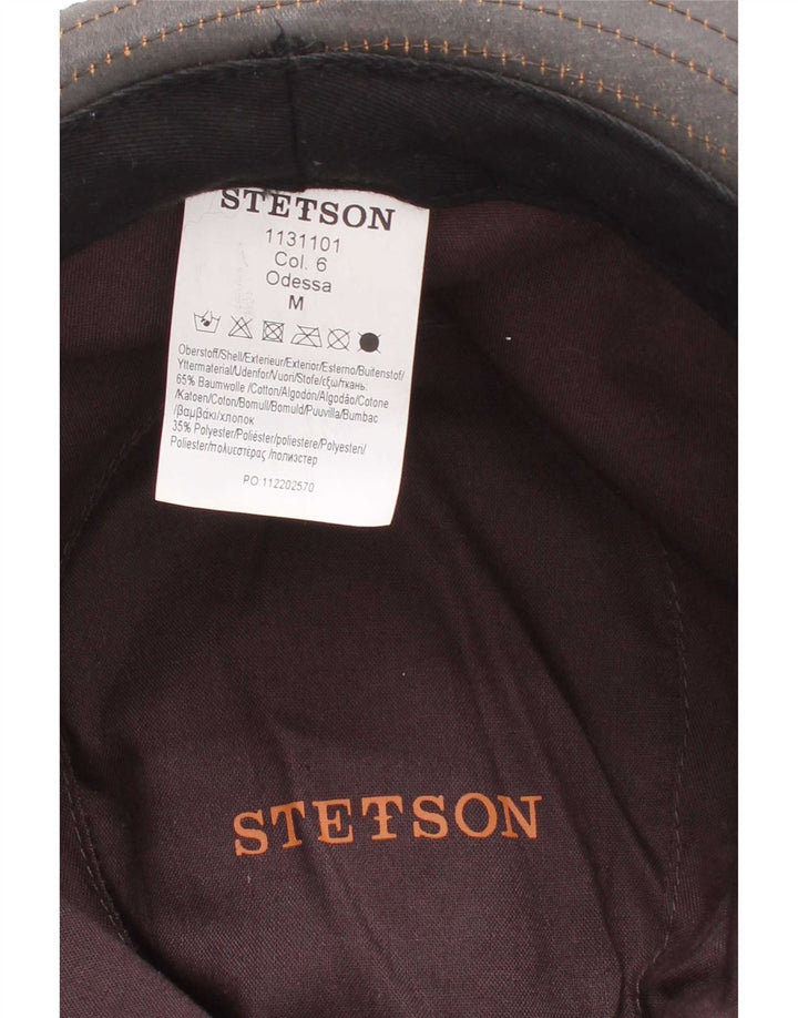 Chapeau Fedora pour Hommes en Coton Ciré Stetson Marron Moyen Coton
