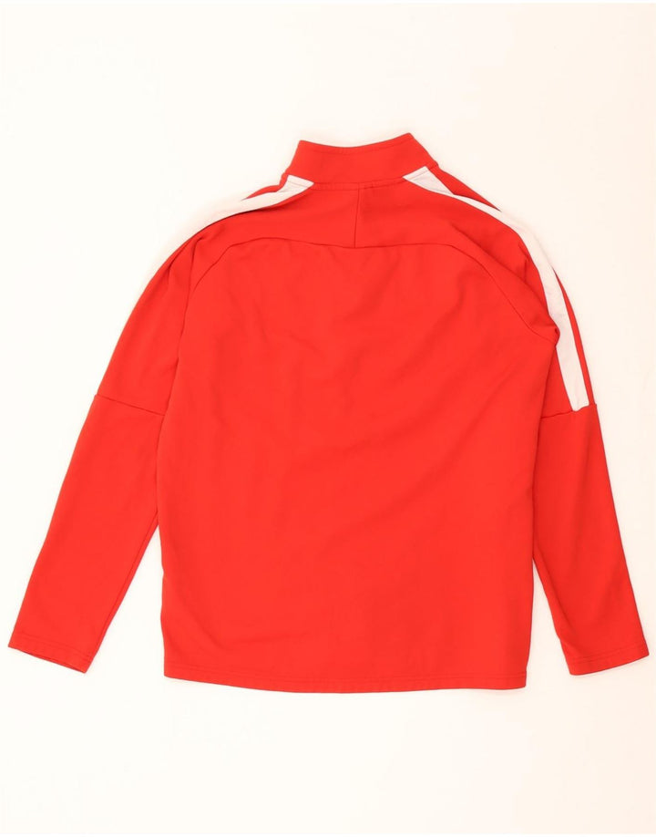 Nike Dri Fit Haut à col zippé à manches longues en polyester color block rouge moyen pour homme