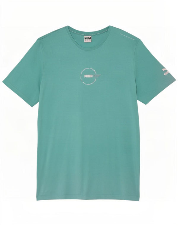 Puma T-Shirt Graphique Top XL Homme Turquoise Coton