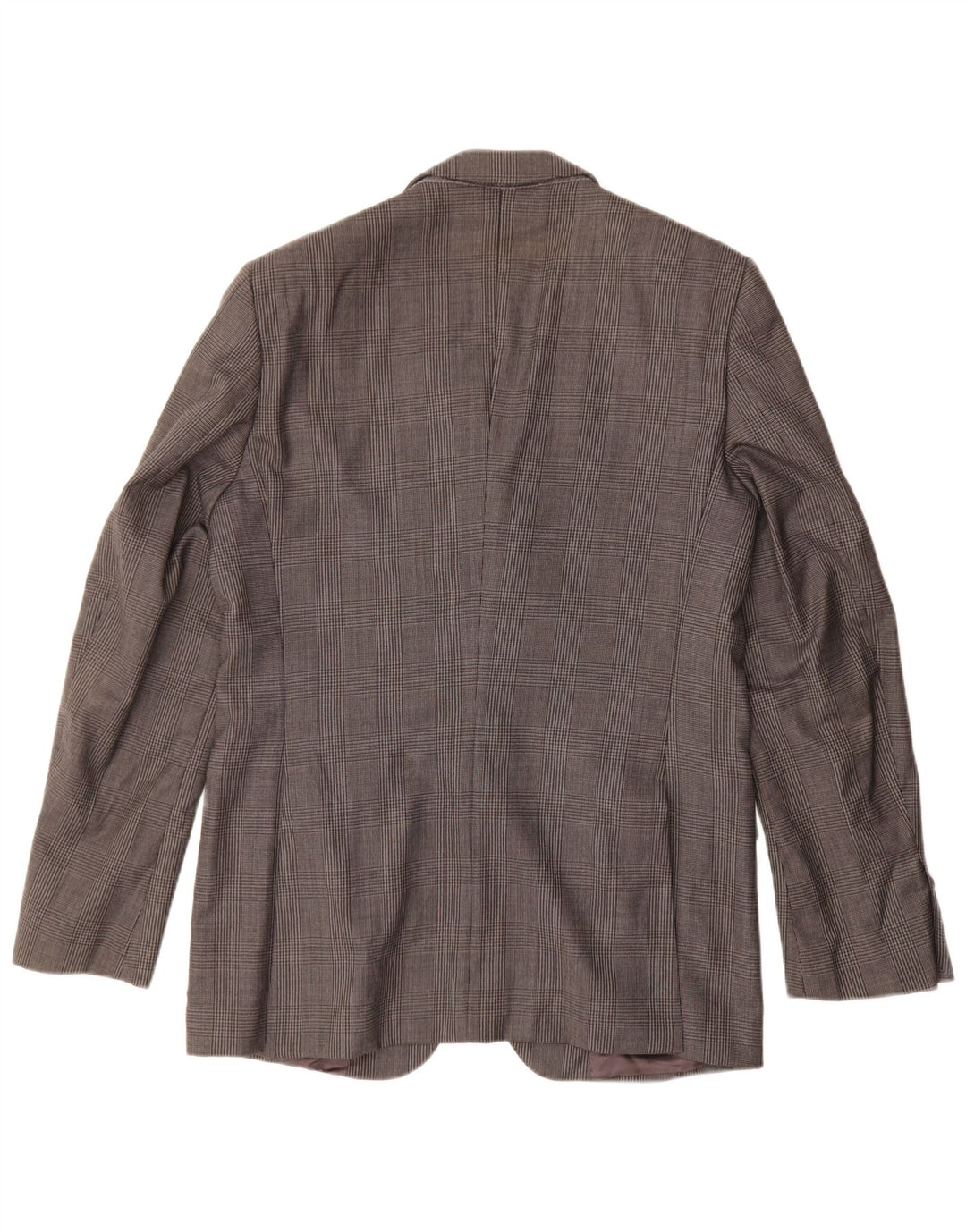 ZARA Veste Blazer 2 Boutons Homme EU 50 Gris Moyen Pied-de-Poule Viscose