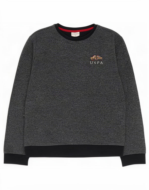 U.S. Polo Assn. Sweatshirt Homme Pull Moyen Bleu Marine Moucheté Coton