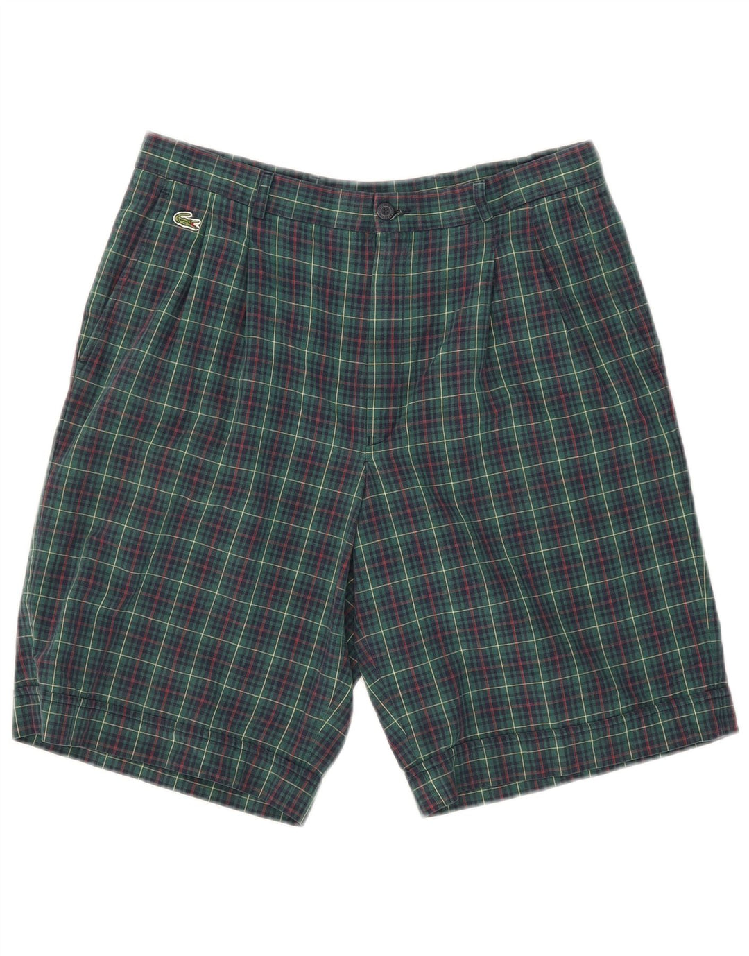 Lacoste Mens Pegged Chino Shorts Taille 42 Moyen W31 Vert Check Cotton