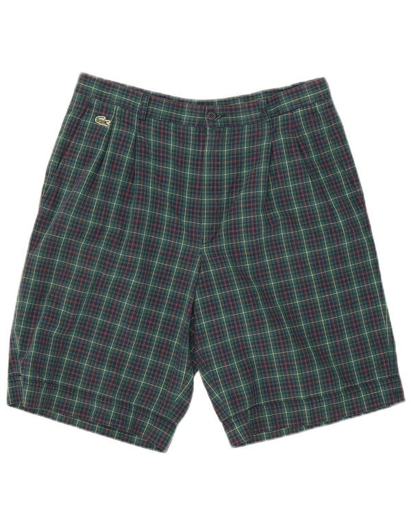 Lacoste Mens Pegged Chino Shorts Taille 42 Moyen W31 Vert Check Cotton