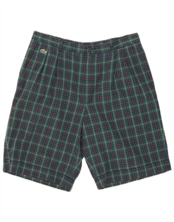 Lacoste Mens Pegged Chino Shorts Taille 42 Moyen W31 Vert Check Cotton