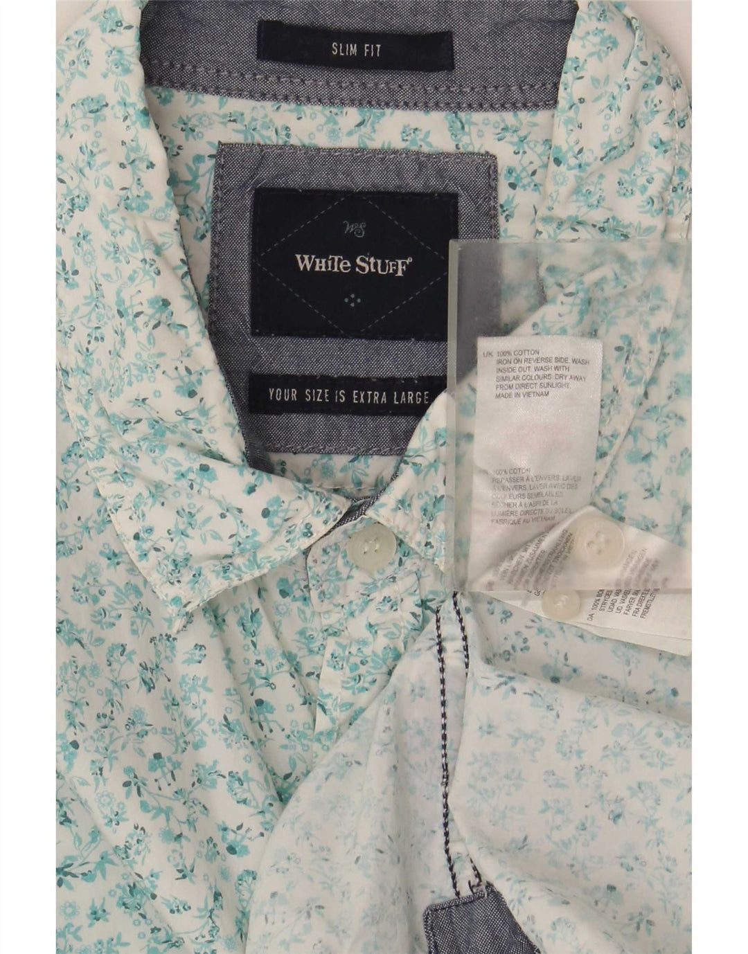 Chemise Slim Fit XL Coton Floral Homme White Stuff