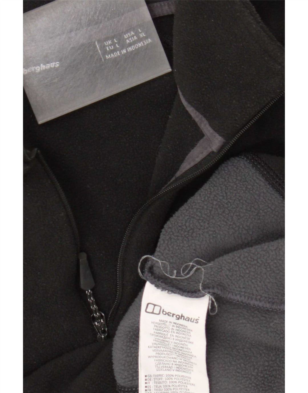 Berghaus Pull polaire à col zippé pour homme Large Noir Colorblock Polyester