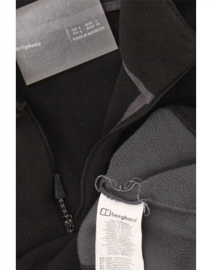Berghaus Pull polaire à col zippé pour homme Large Noir Colorblock Polyester