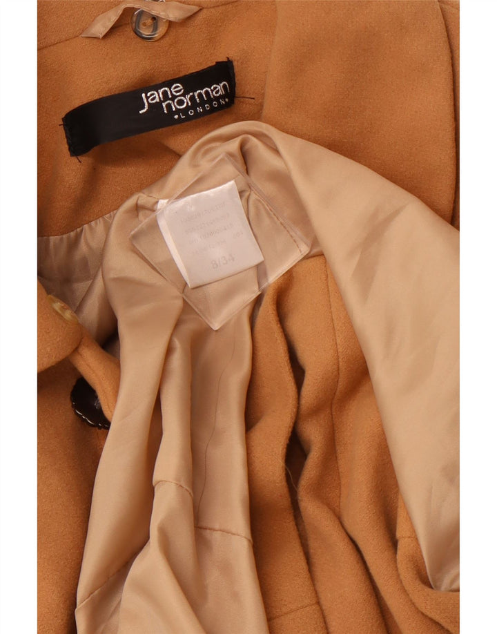 JANE NORMAN Manteau Femme UK 8 Petit Marron Polyester