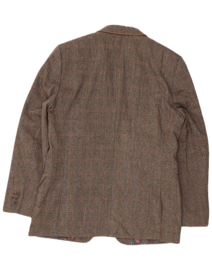 Ted Baker Veste blazer coupe classique pour homme UK 40 Grand chevrons marron