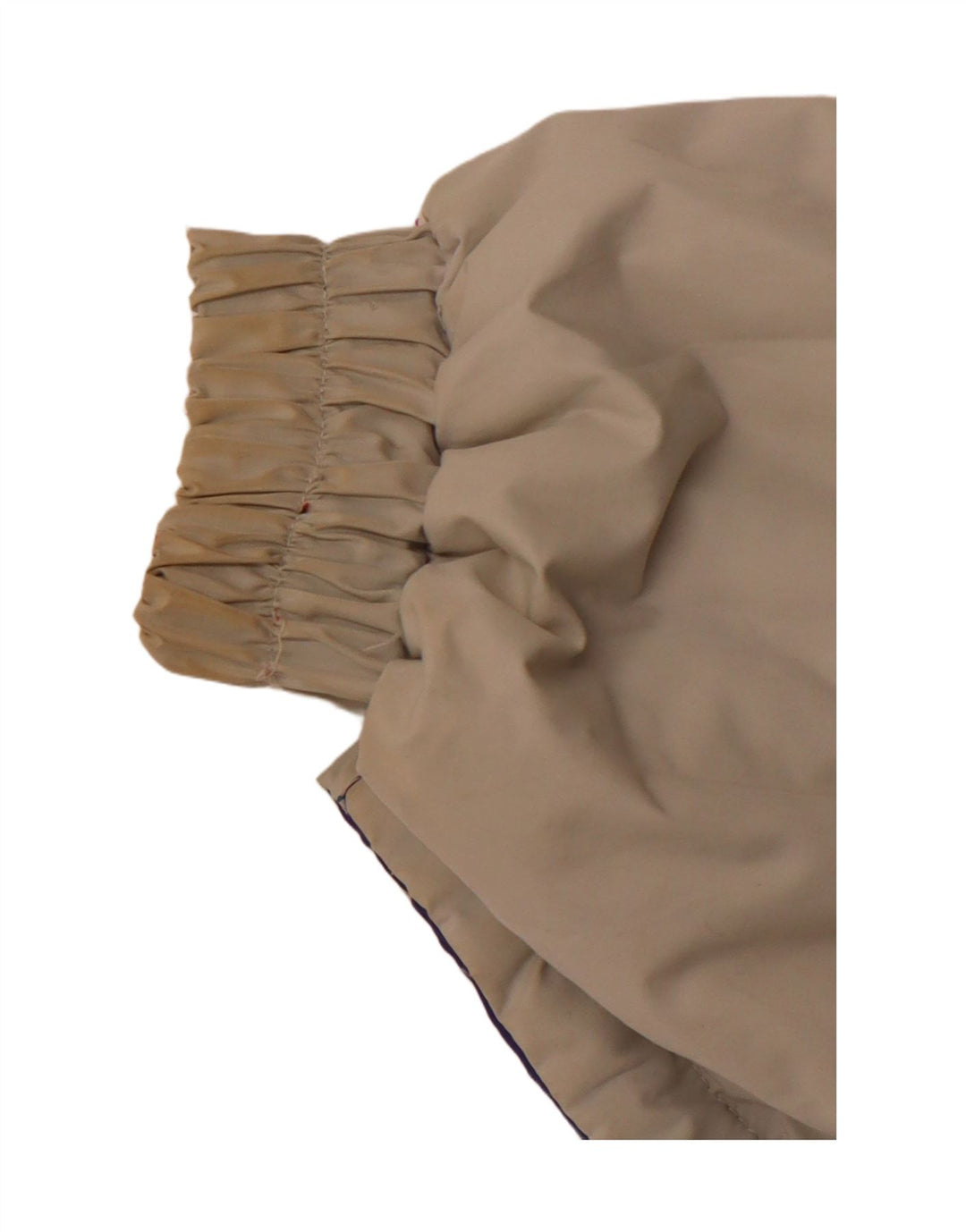 VINTAGE Veste réversible à capuche pour femme Large Beige Colourblock Polyester