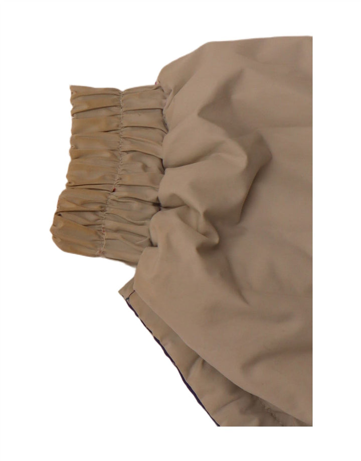 VINTAGE Veste réversible à capuche pour femme Large Beige Colourblock Polyester