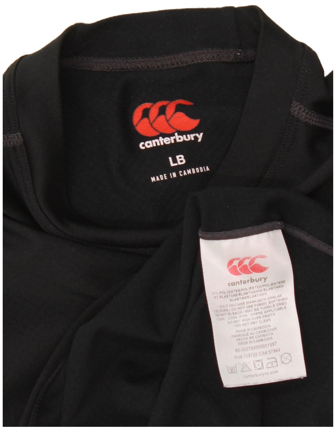 Canterbury Haut graphique à manches longues pour femme UK 44 Large Noir Polyester