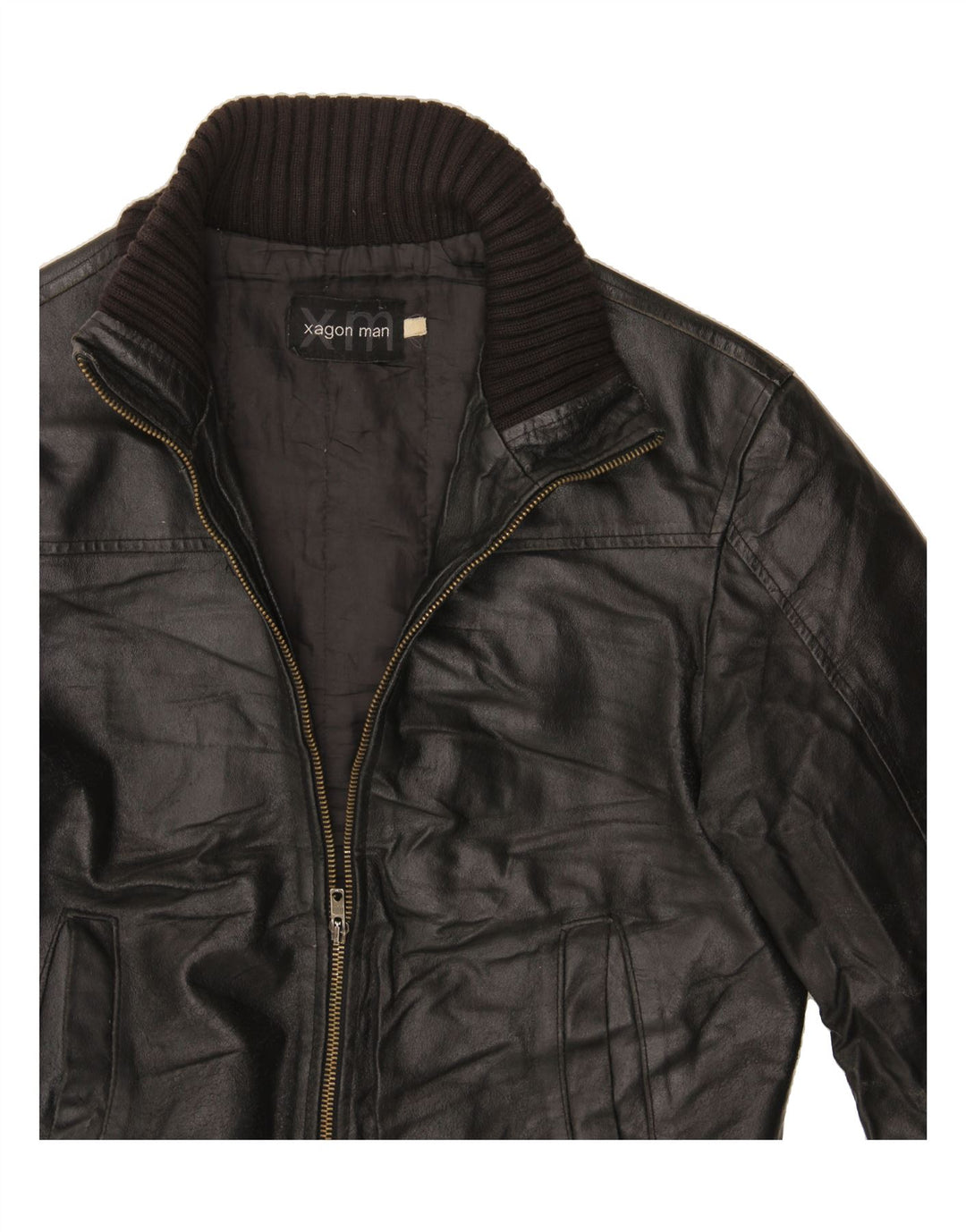 XAGON Veste en cuir pour homme UK 34 XS Cuir noir