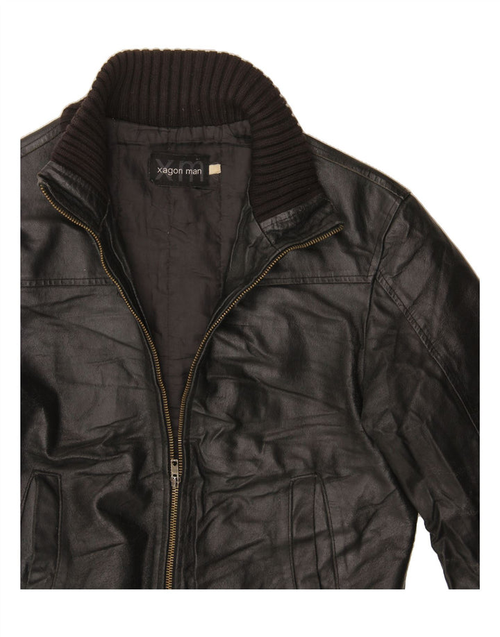XAGON Veste en cuir pour homme UK 34 XS Cuir noir