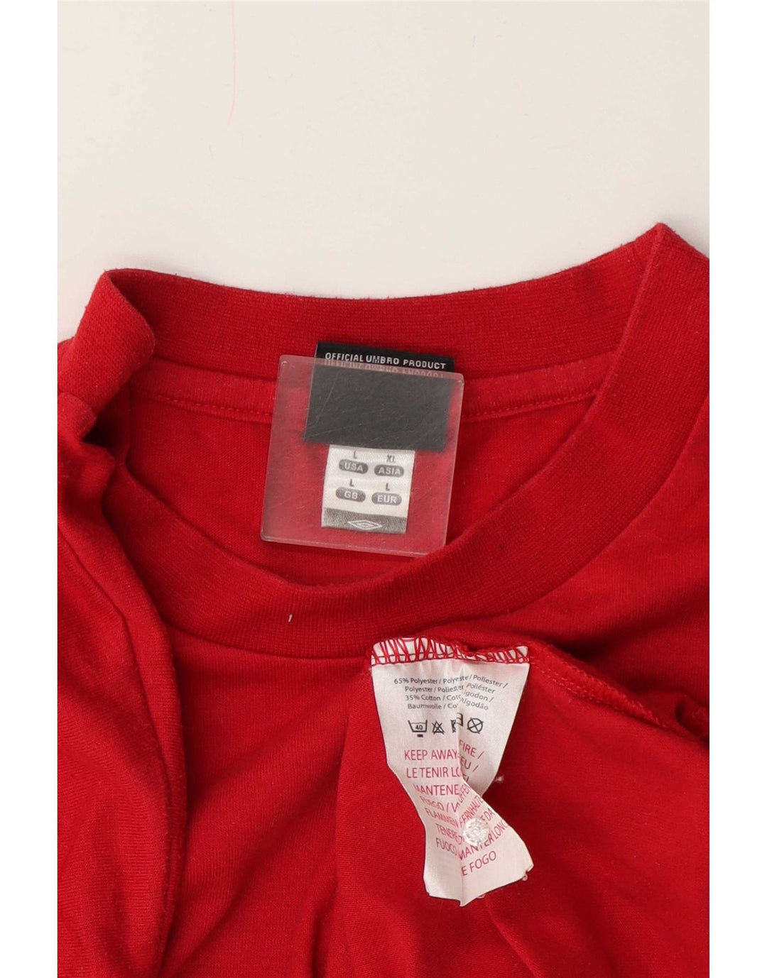 Umbro T-Shirt Graphique Homme Large Rouge Polyester