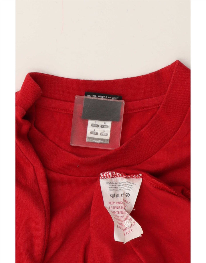 Umbro T-Shirt Graphique Homme Large Rouge Polyester