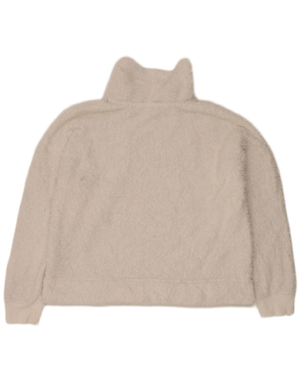 Calvin Klein Pull en polaire surdimensionné à col roulé pour femme UK 16 Large Blanc