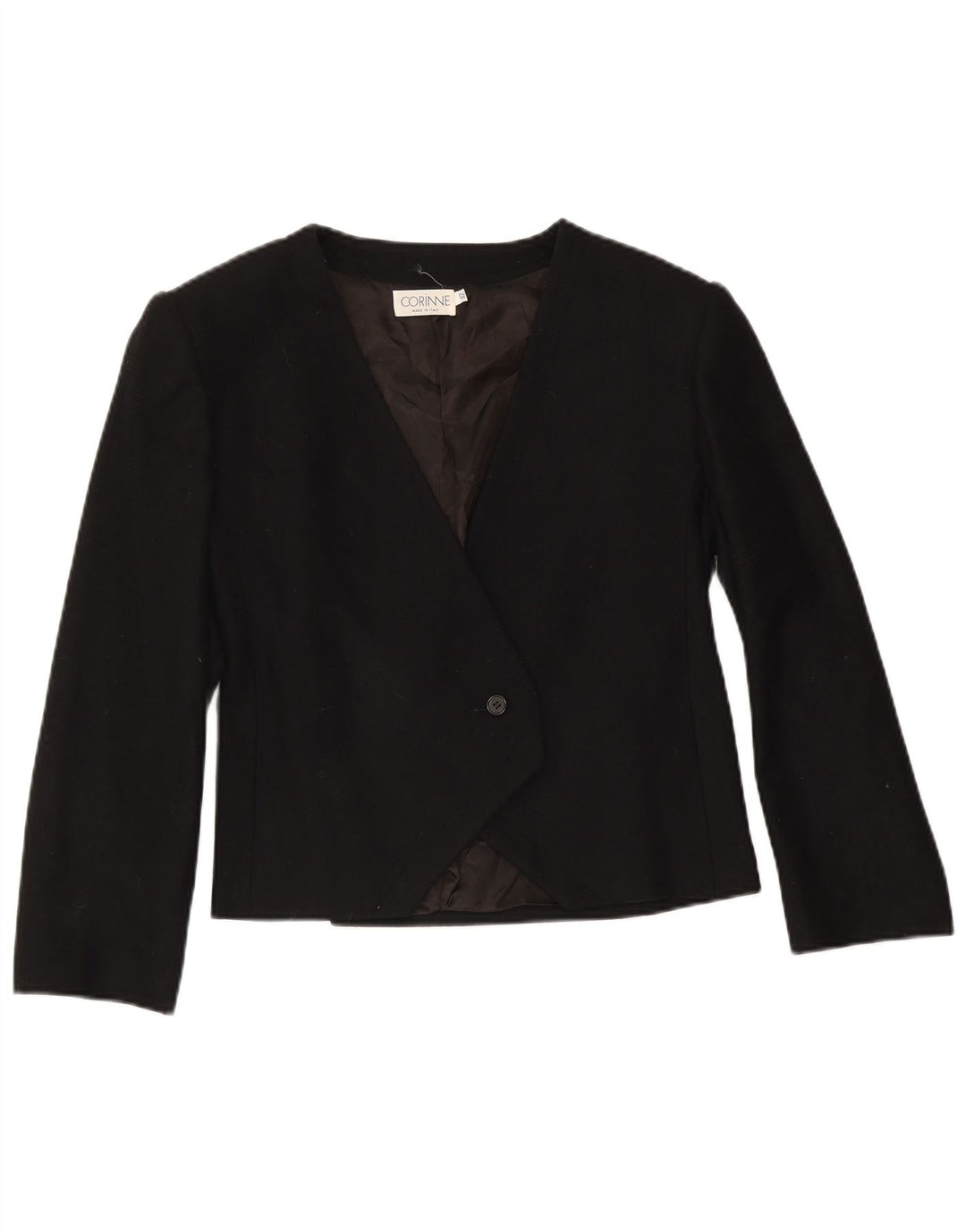 vintage Femme 1 Bouton Blazer Veste IT 42 Moyen Noir