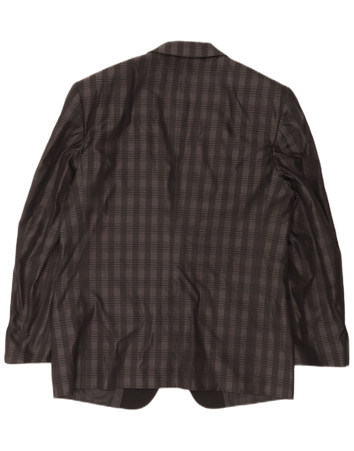 BOCCHESE Veste Blazer 1 Bouton Homme IT 52 XL Gris Carreaux Soie