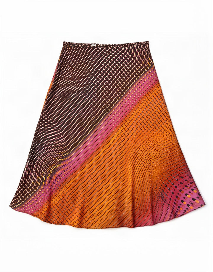 Zara Femme Jupe Trapèze Medium W28 Polyester Taché Multicolore