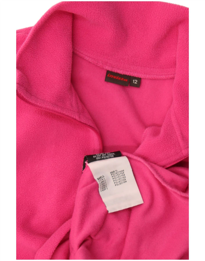 Invicta Pull polaire à col zippé pour femme UK 12 Rose moyen Polyester