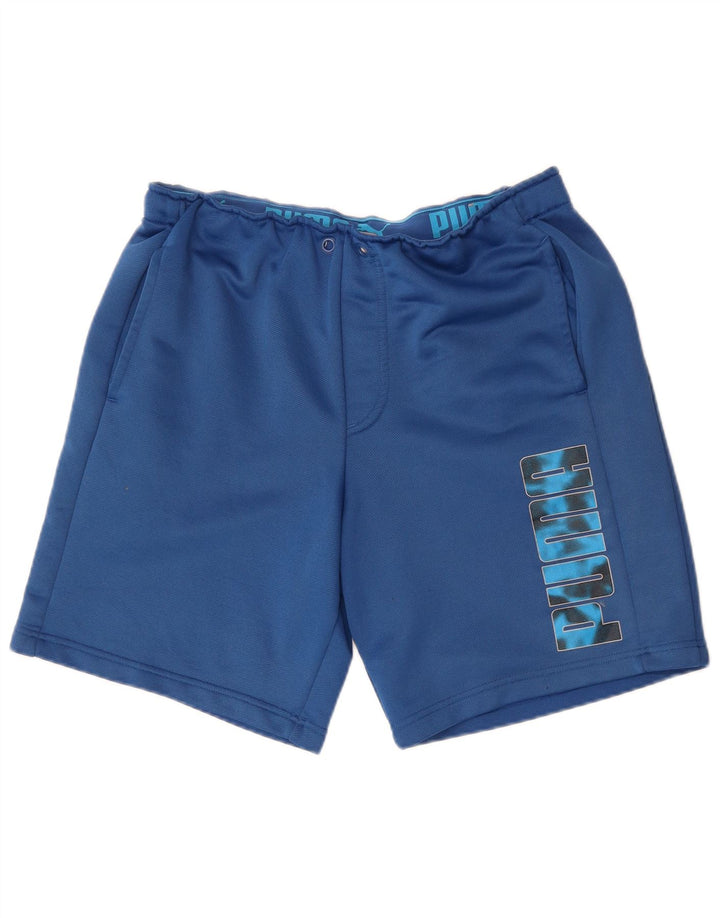 Puma Short de Sport Graphique Homme Bleu Moyen