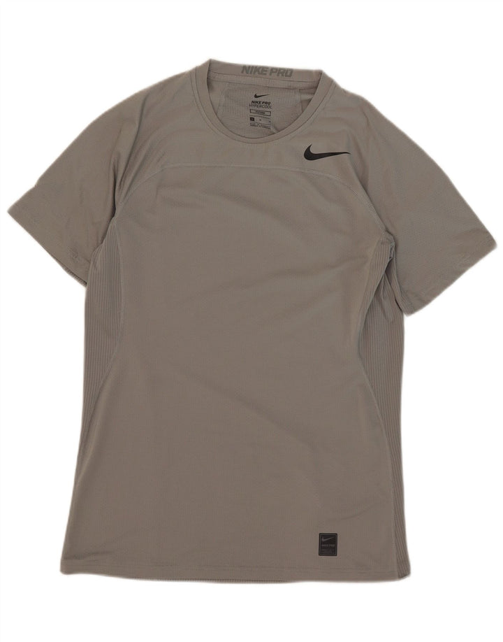 Nike Homme T-Shirt Ajusté Haut Gris Moyen Polyester