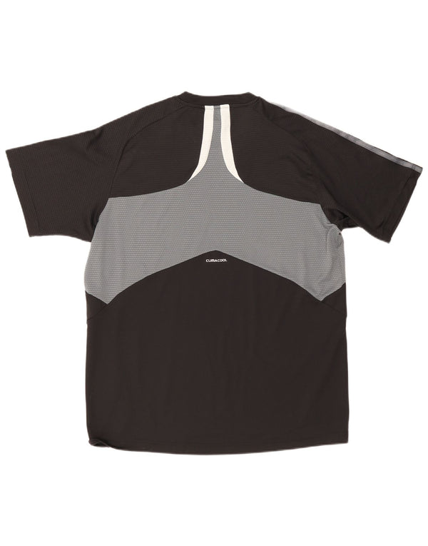 Adidas Hommes Climacool T-Shirt Top Large Noir Colorblock